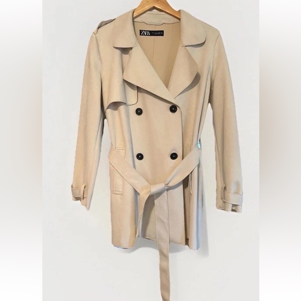 Zara Double-Breasted Trench Coat, Size S